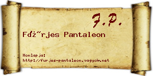 Fürjes Pantaleon névjegykártya